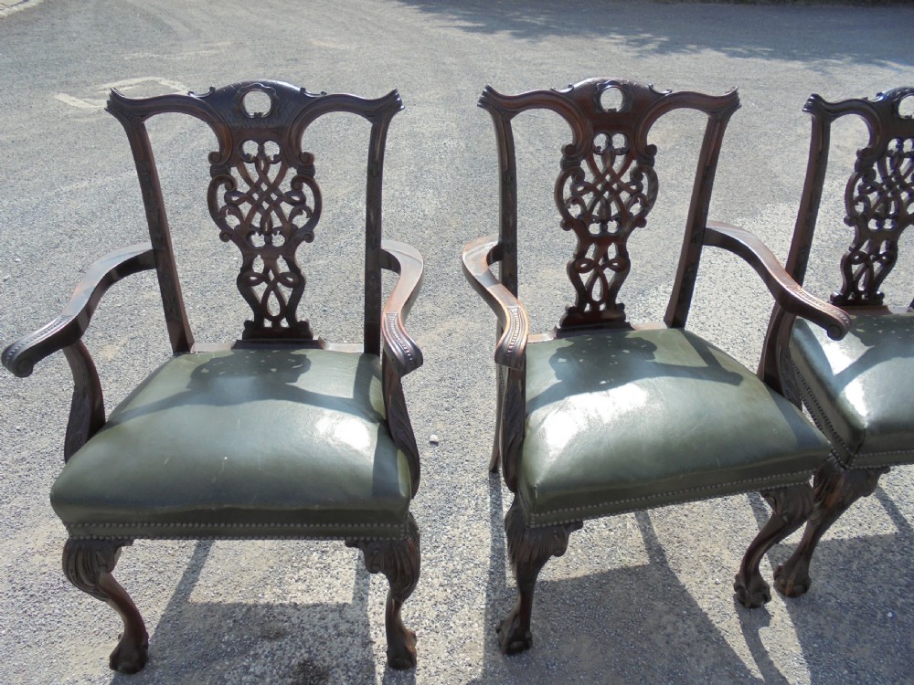 Set of eight Chippendale style ball and claw dining chairs View V