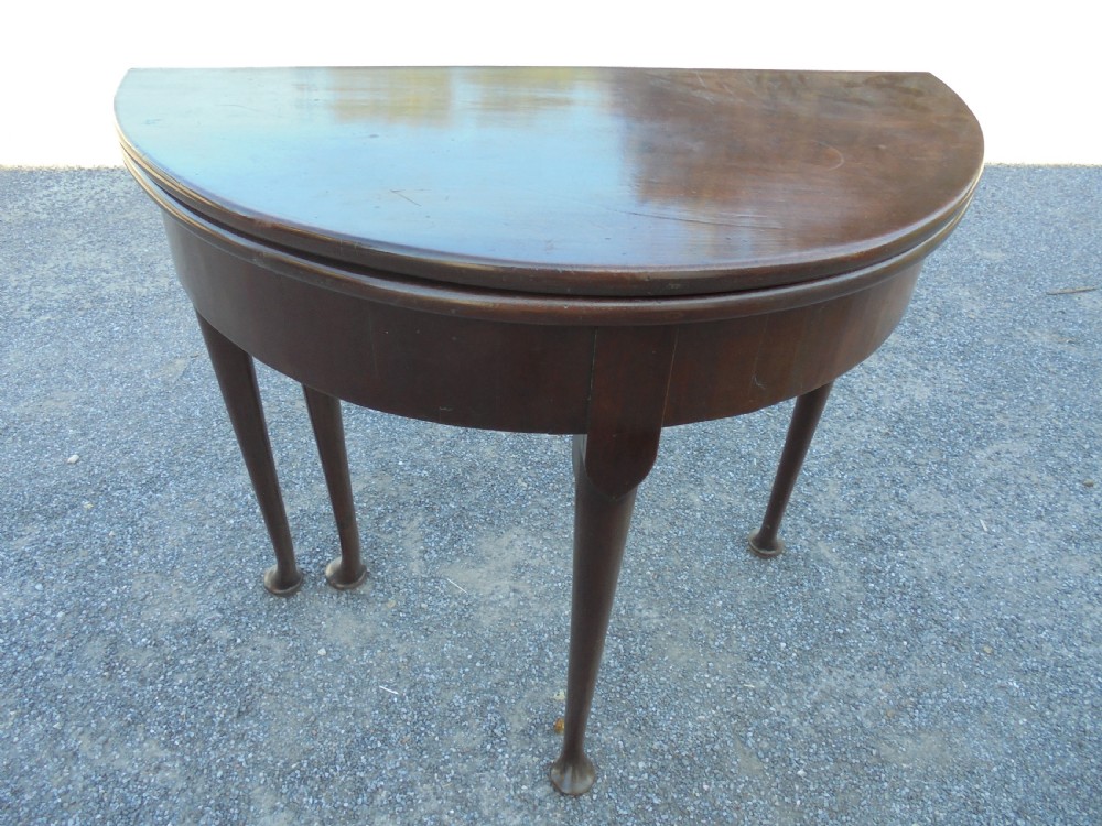 Mahogany Georgian demi lune tea table  View II