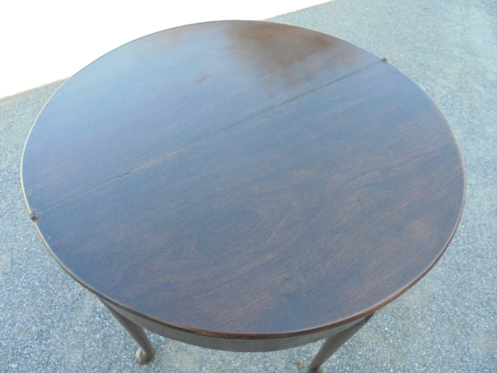 Mahogany Georgian demi lune tea table  View III