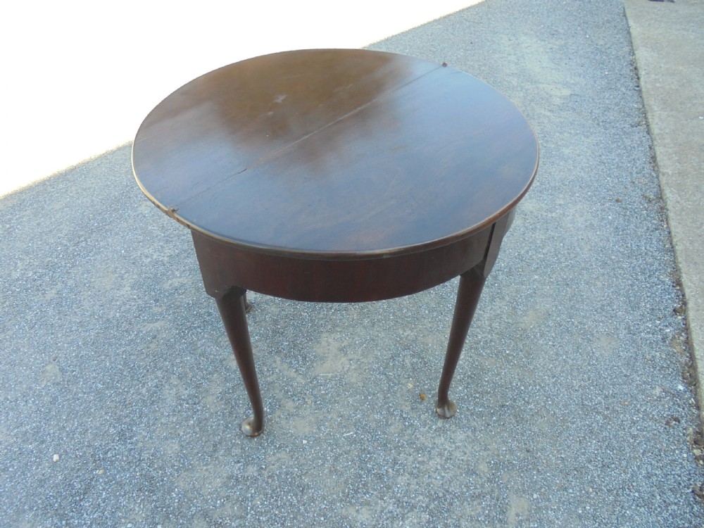 Mahogany Georgian demi lune tea table  View IV