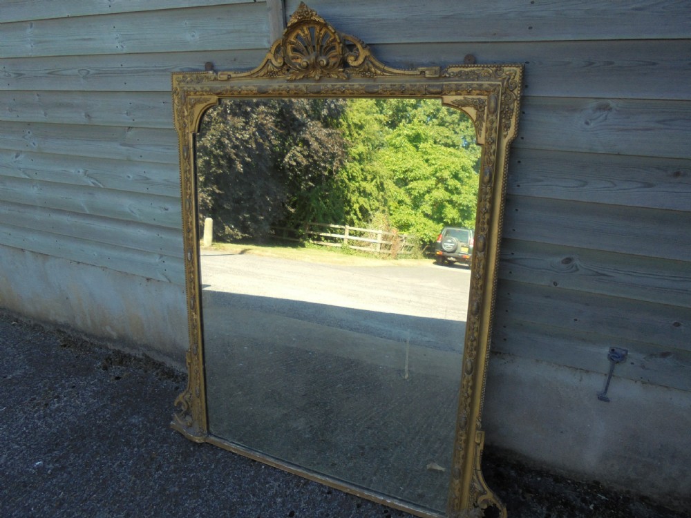 Victorian gilt overmantle mirror