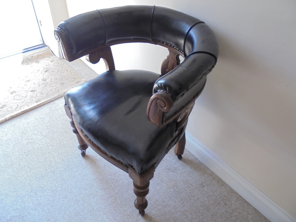 Victorian Gents upholstered desk chair View II