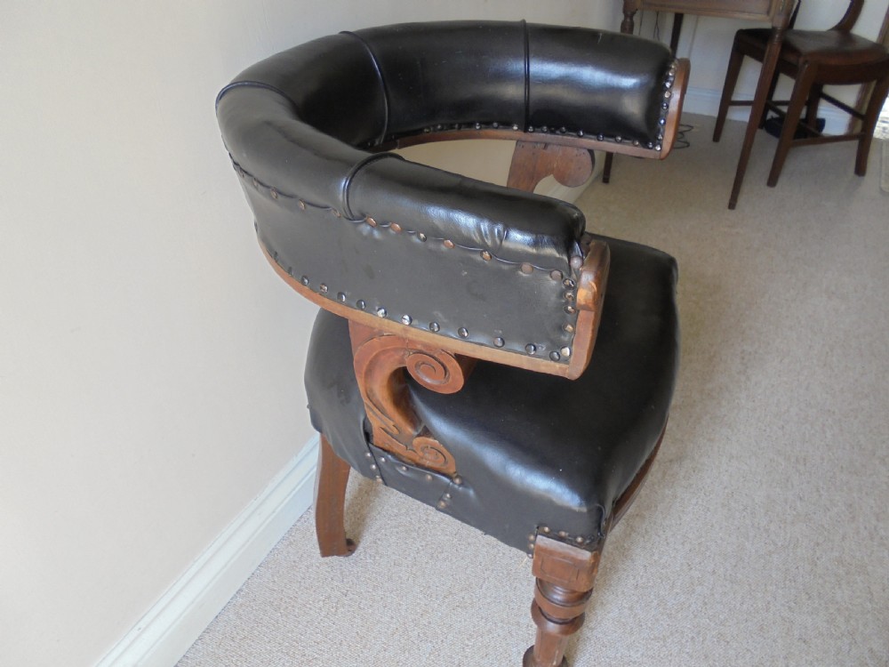Victorian Gents upholstered desk chair View IV