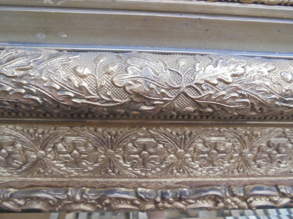 19th century triple mirror in gilt frame, oak leaves and acorns. View II