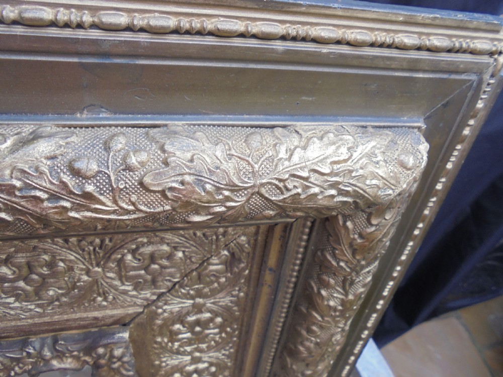 19th century triple mirror in gilt frame, oak leaves and acorns. View VIII