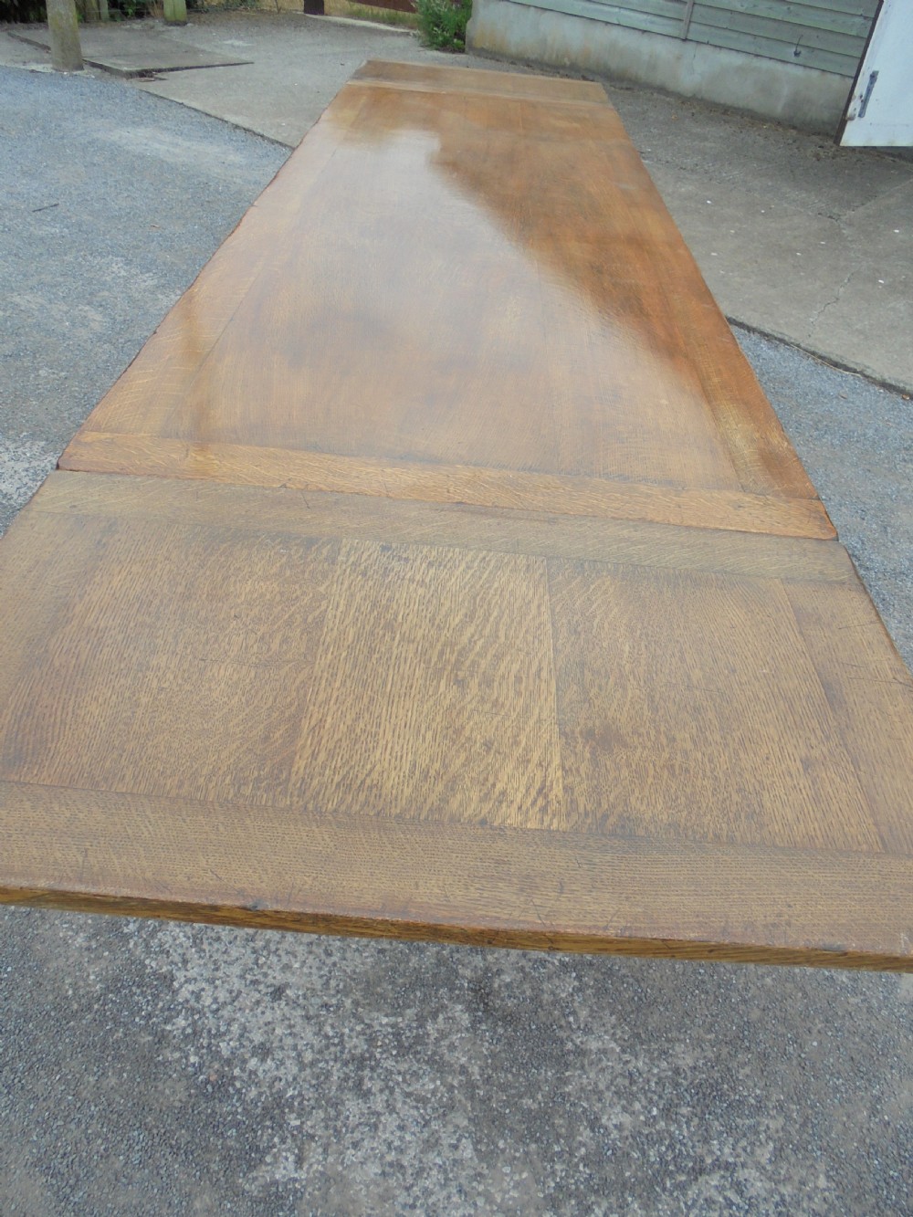 Oak refectory farmhouse kitchen dining room table  seats fourteen View II