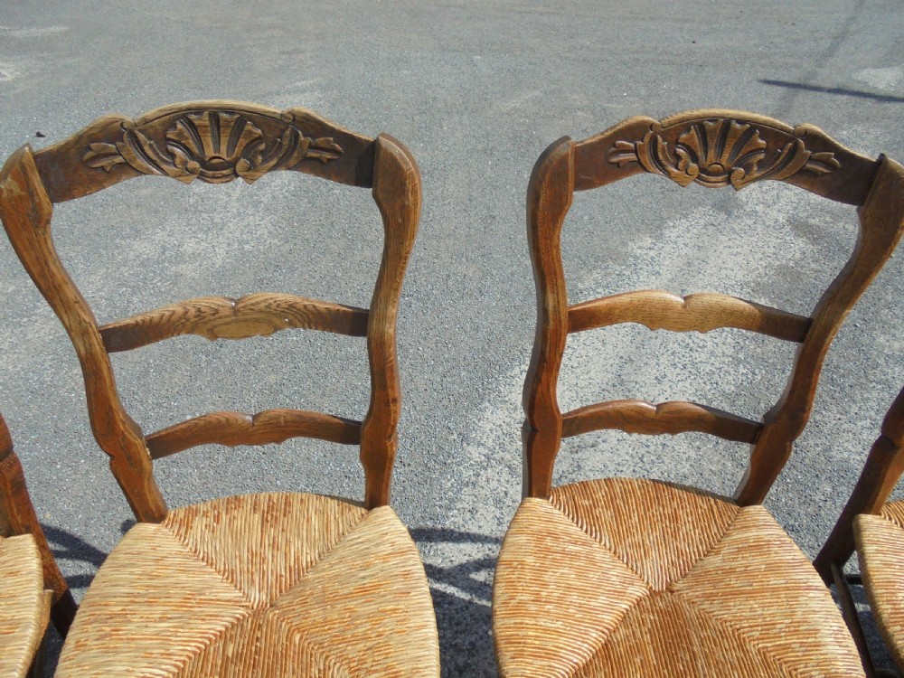 Set of seven French dining kitchen chairs View VII