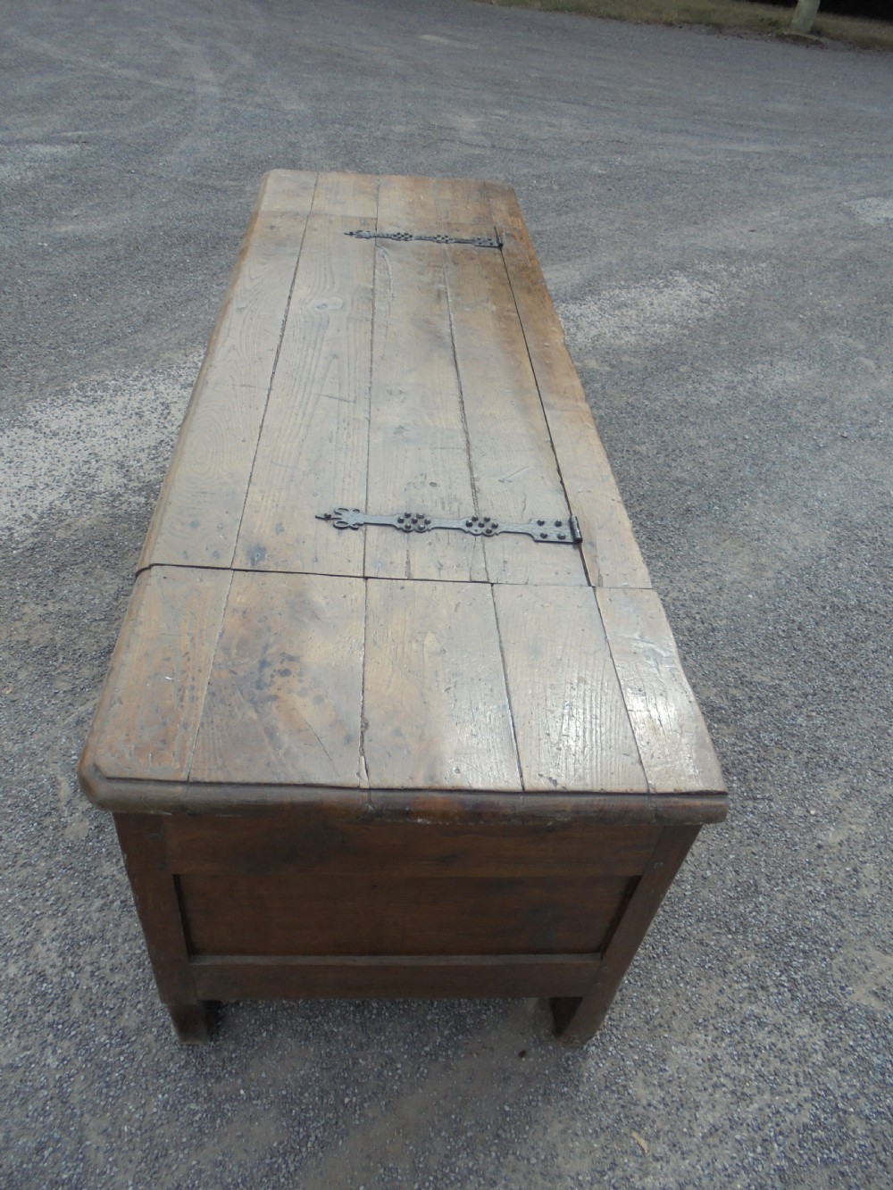 French late 18th century cedar wood coffer storage chest View V