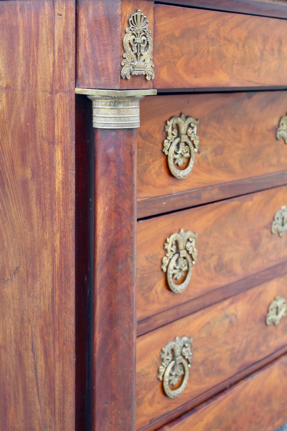 French Empire Mahogany Marble Top Chest View IV