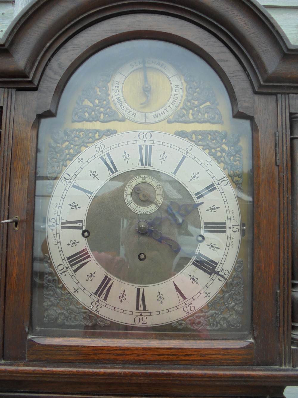 19th century long case clock Westminster and Whittington chime View III