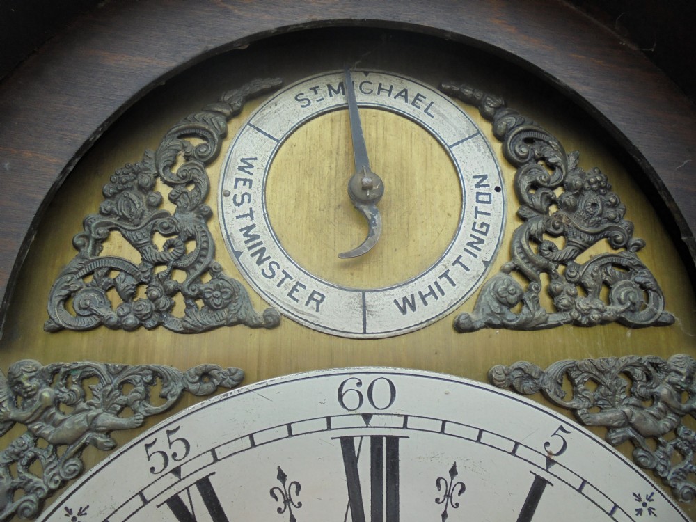 19th century long case clock Westminster and Whittington chime View IV