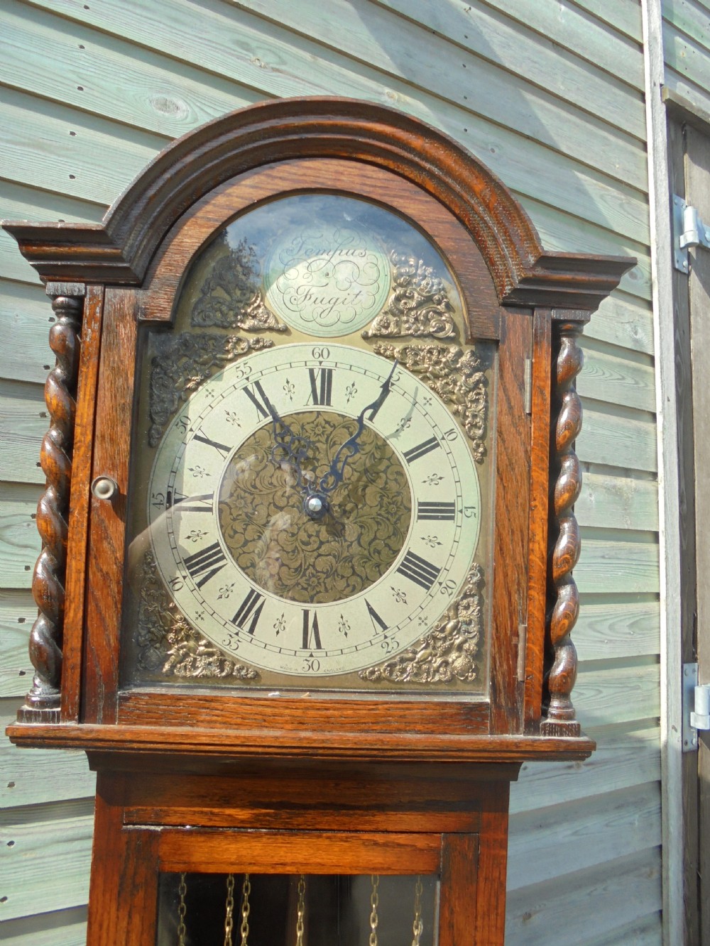 Late 19th century oak three weight long case clock View III