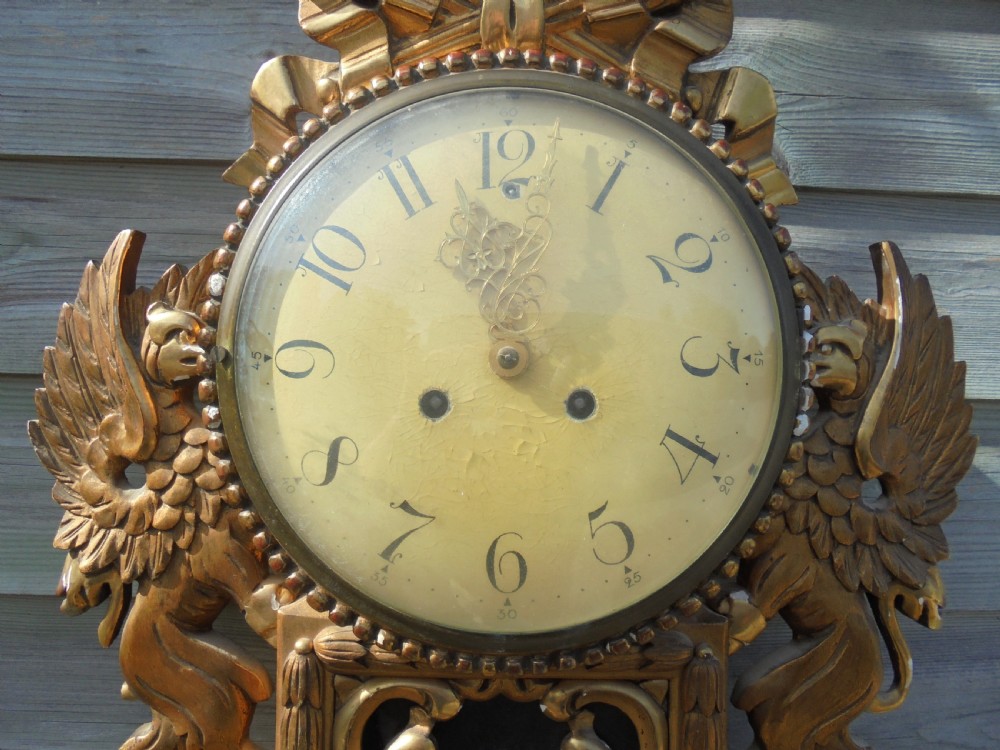 19th century gilded wood Cartel clock View III