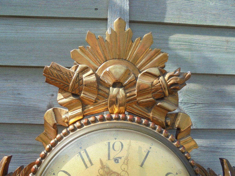 19th century gilded wood Cartel clock View IV