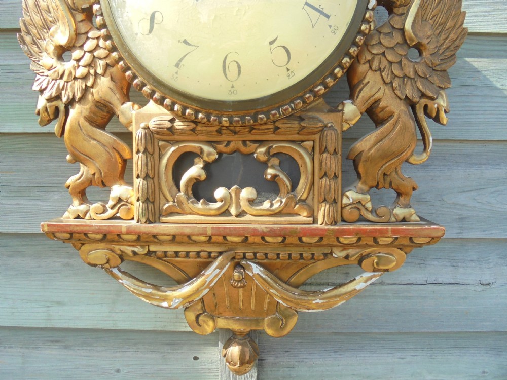 19th century gilded wood Cartel clock View V