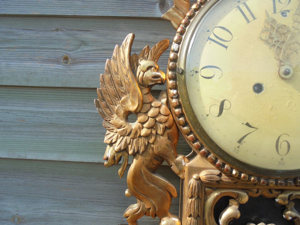 19th century gilded wood Cartel clock View VI