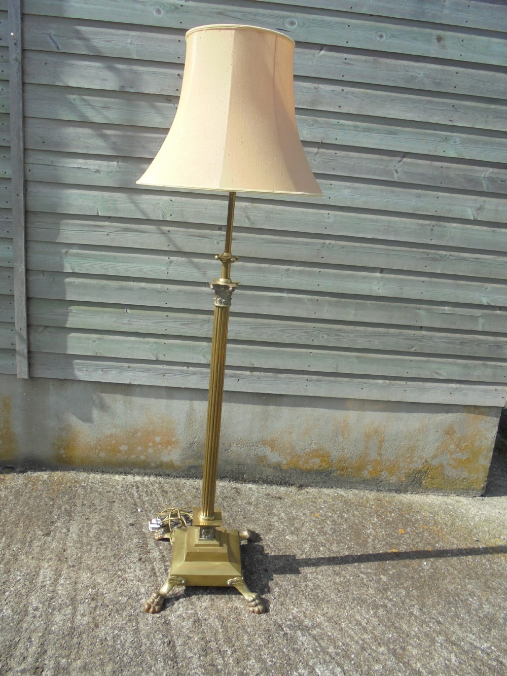 19th century brass telescopic standard lamp