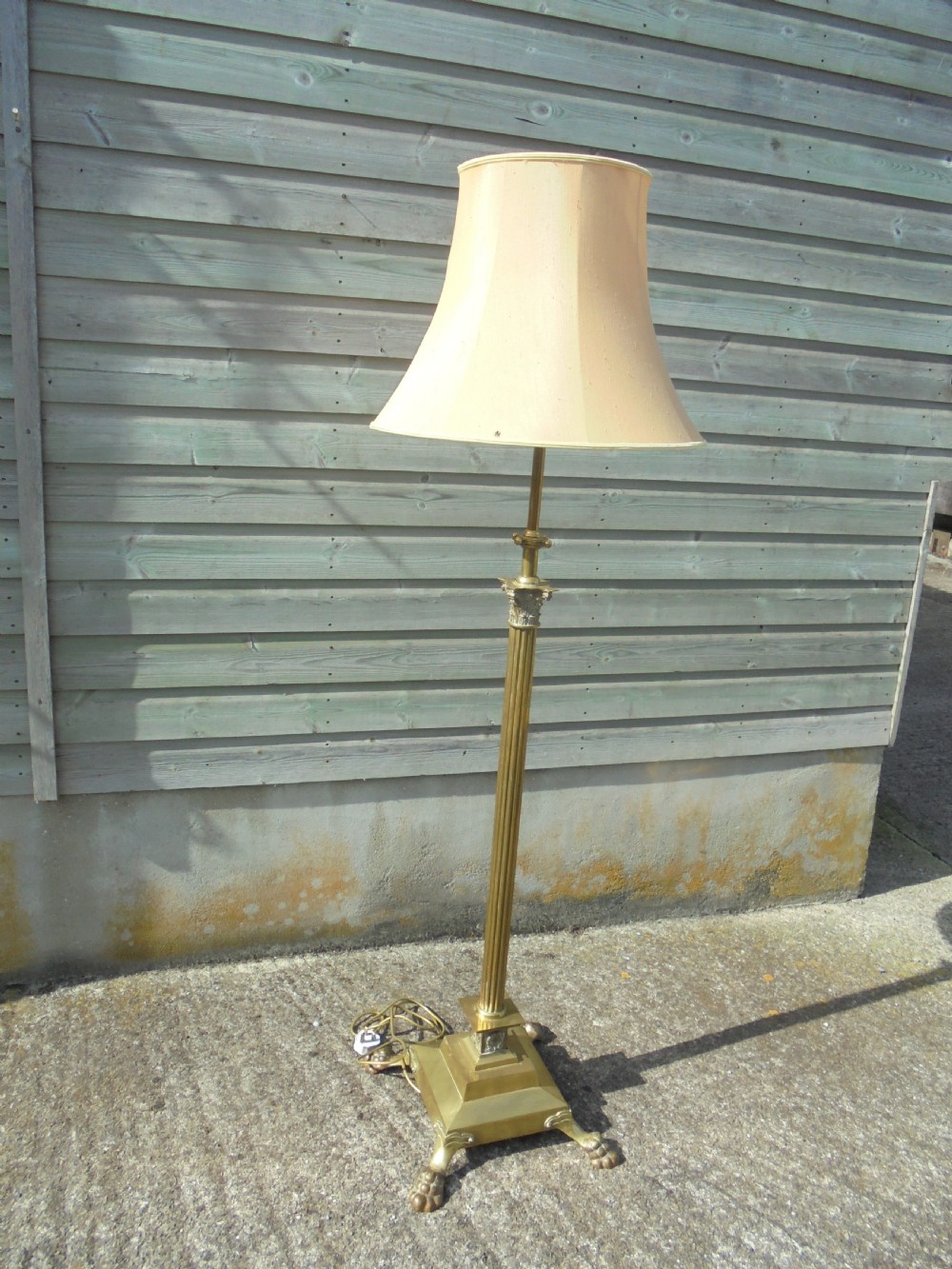 19th century brass telescopic standard lamp View II