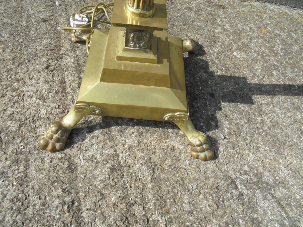 19th century brass telescopic standard lamp View III