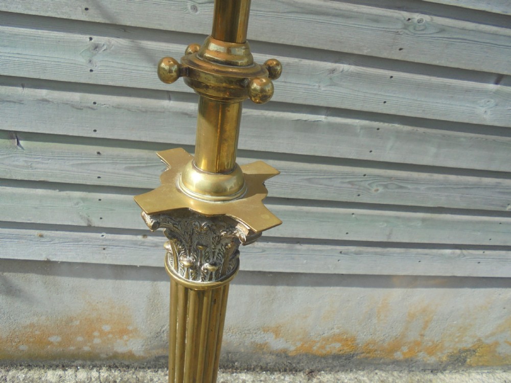 19th century brass telescopic standard lamp View IV