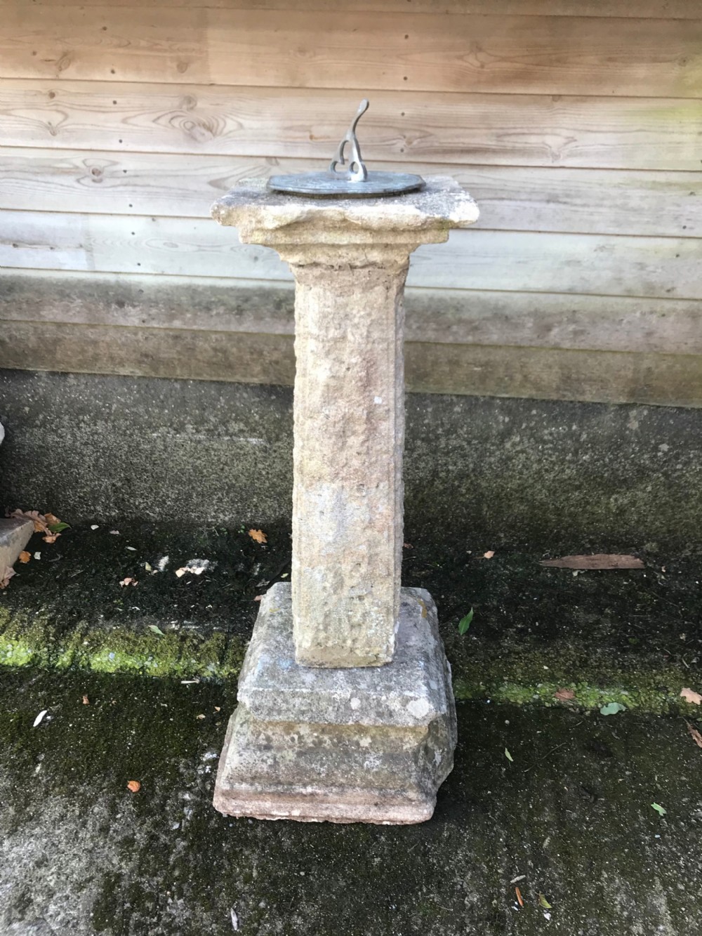 Early Somerset Hamstone pedestal with bronze sun dial