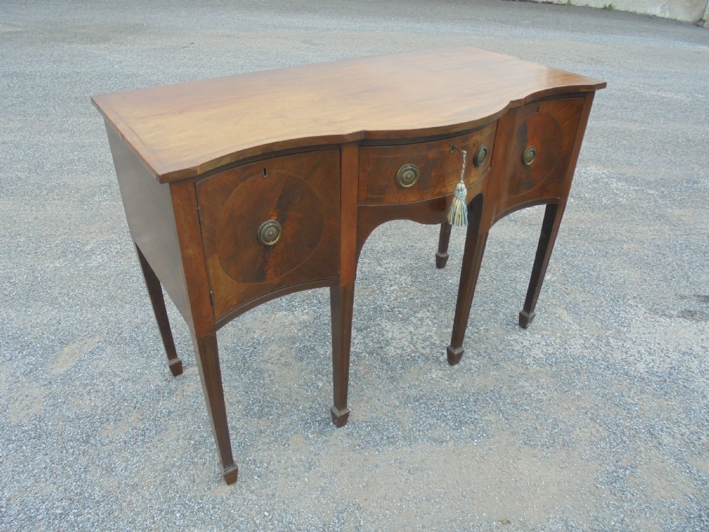 19th century serpentine Sheraton style sideboard View VI