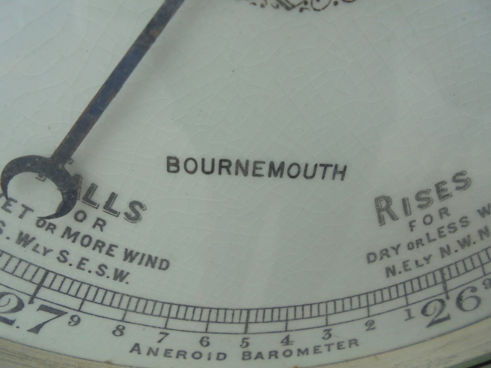 Art Nouveau inlaid aneroid barometer by Bateman Bournemouth View IV