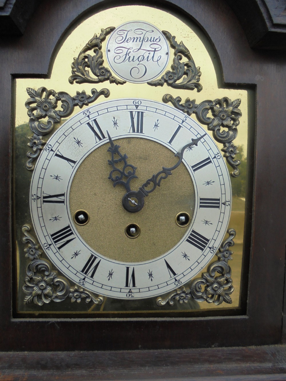 Jacobean style oak Grandmother clock View IV