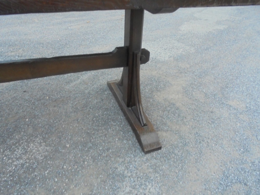 English oak refectory, farmhouse, dining table. Seats ten. View III