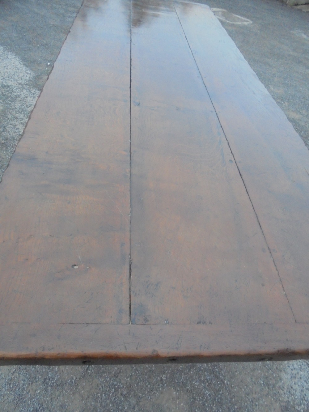 English oak refectory, farmhouse, dining table. Seats ten. View IV