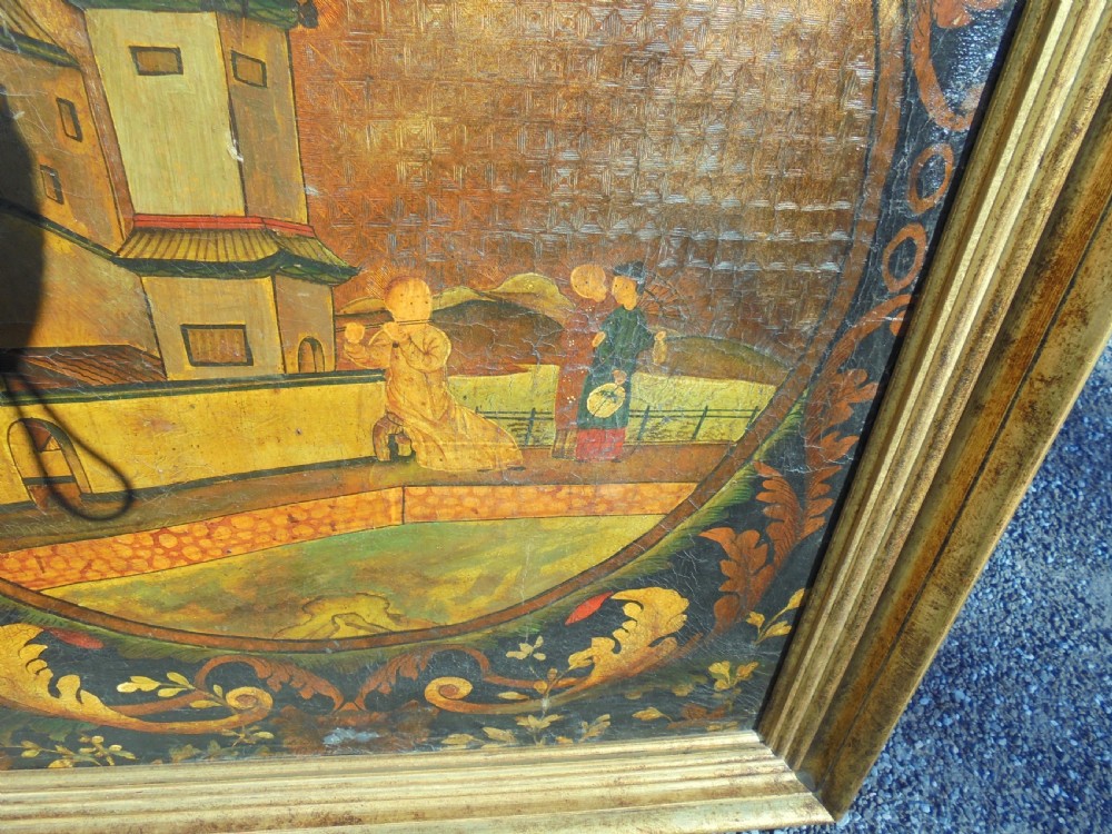 Pair of 18th century Chinese polychrome paintings on leather View VII
