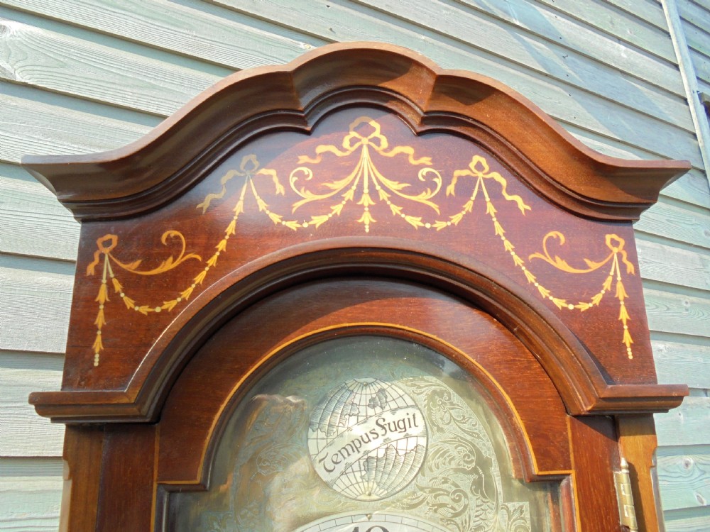 Late 19th century marquetry long case Grandfather clock View III