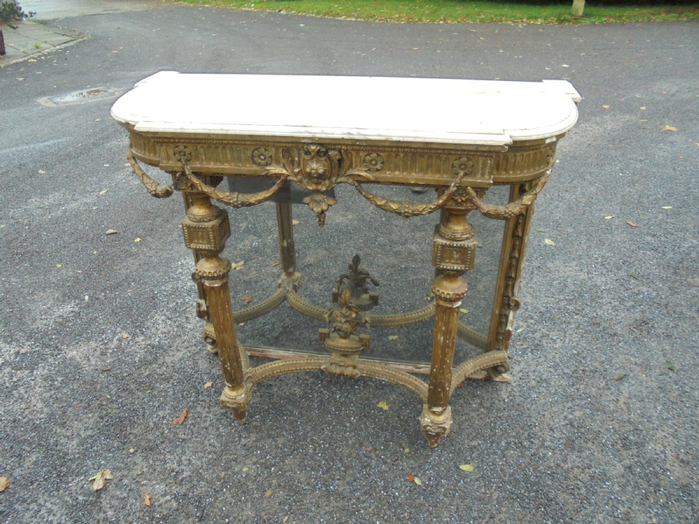 18th century French gilt console with marble top