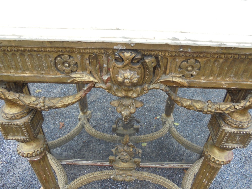 18th century French gilt console with marble top View V