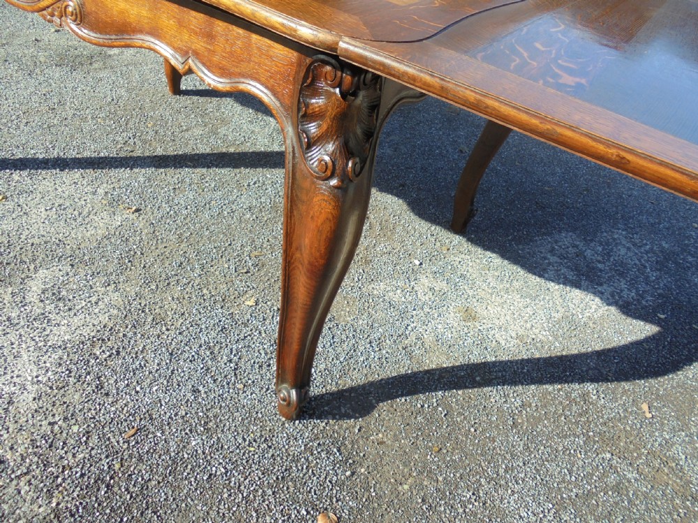French oak parquetry dining kitchen table  View IV