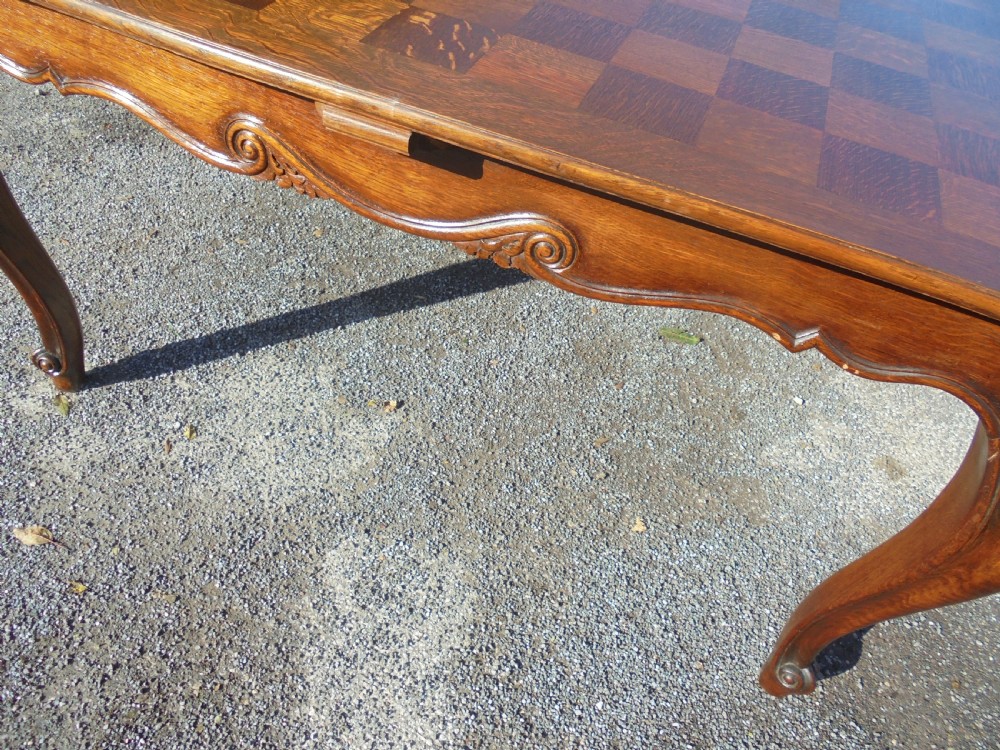 French oak parquetry dining kitchen table  View V