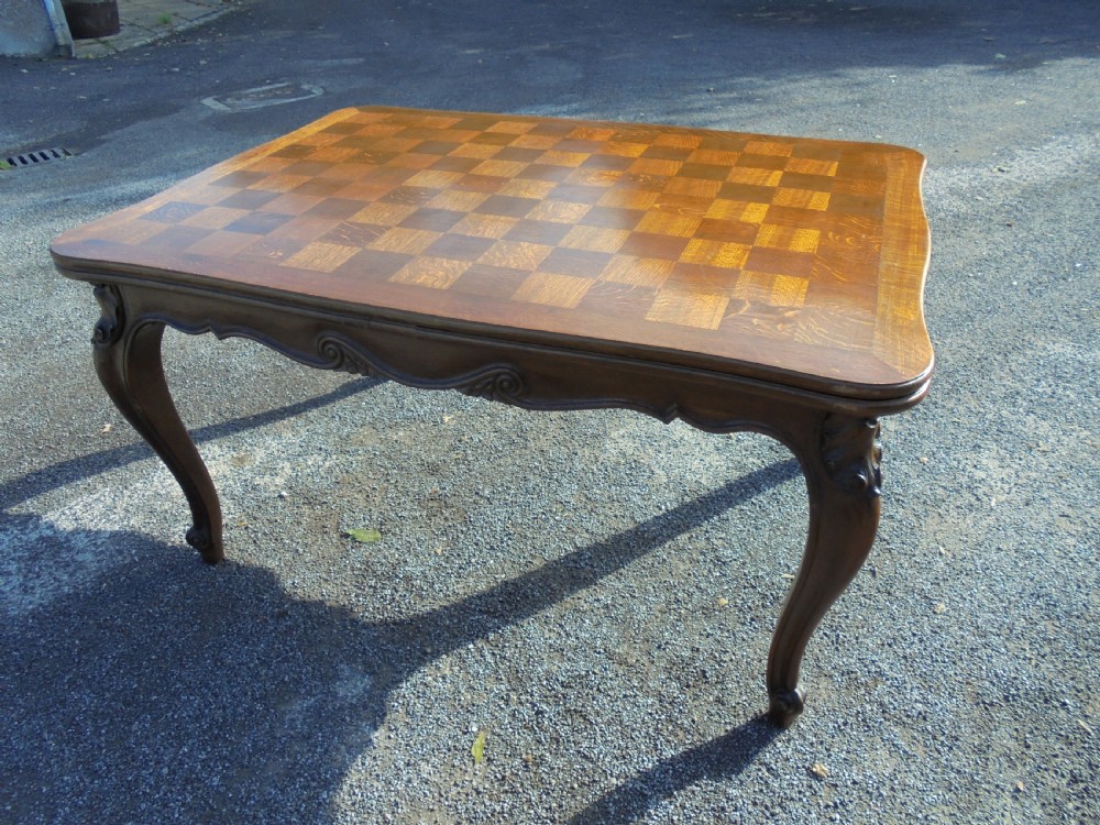 French oak parquetry dining kitchen table  View VI