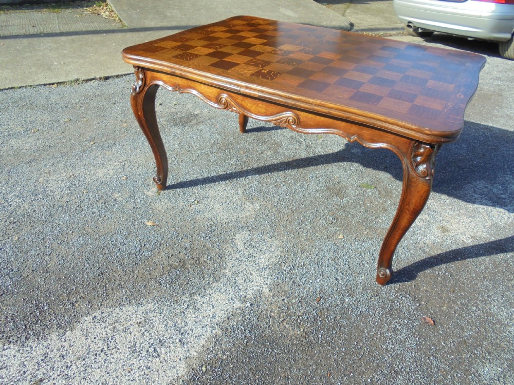 French oak parquetry dining kitchen table  View VII