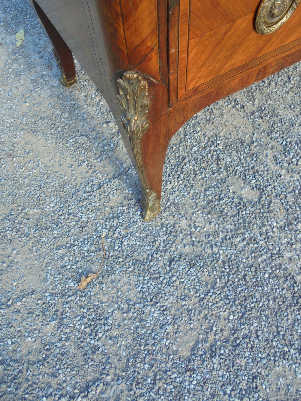 19th century French marble top marquetry cabinet View VIII