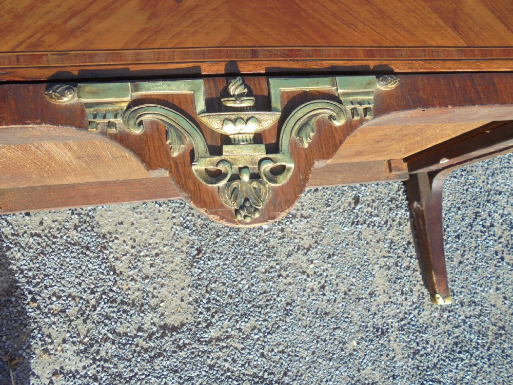 19th century French marble top marquetry cabinet View IX