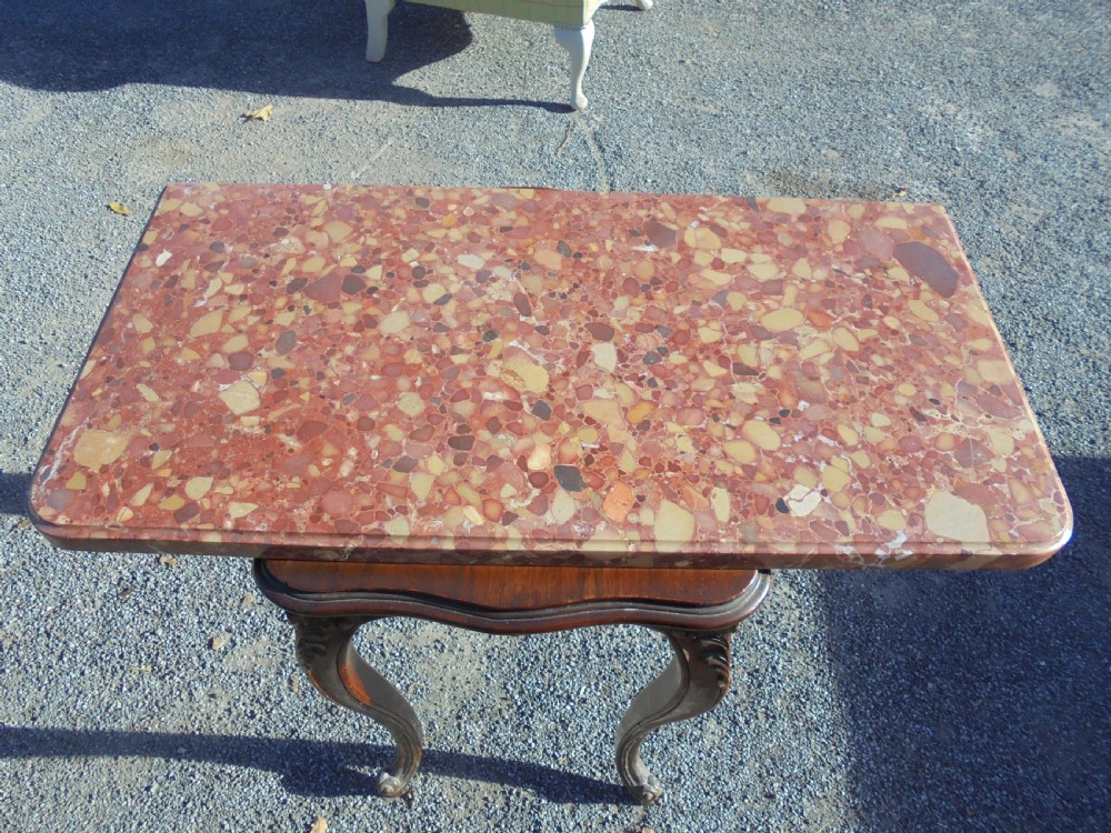 19th century French marble top marquetry cabinet View XIII
