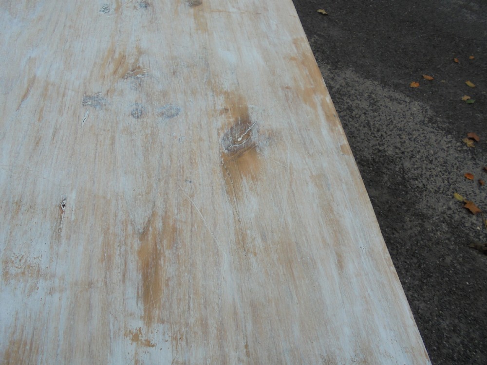 French white waxed pine farmhouse kitchen dining table Seat ten View VIII