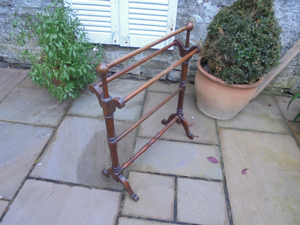 Victorian mahogany towel rail View II