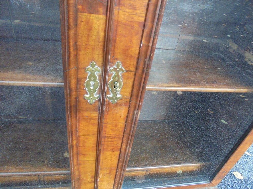 19th century walnut glazed front bookcase View III