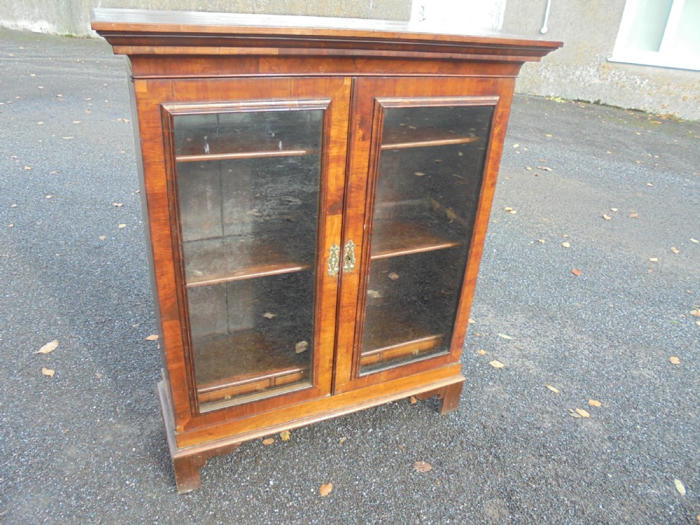 19th century walnut glazed front bookcase View IV