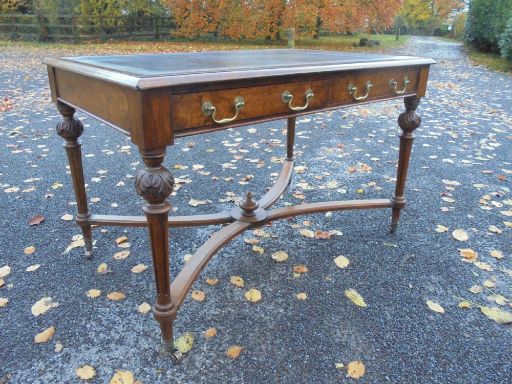 Maples of London centre room walnut writing desk