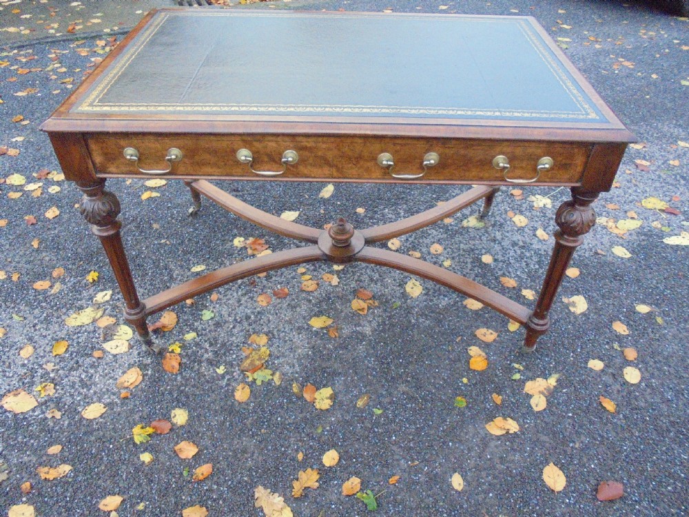 Maples of London centre room walnut writing desk View IV