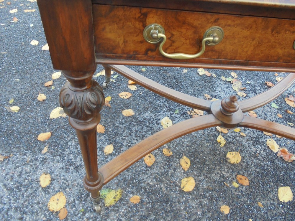 Maples of London centre room walnut writing desk View X