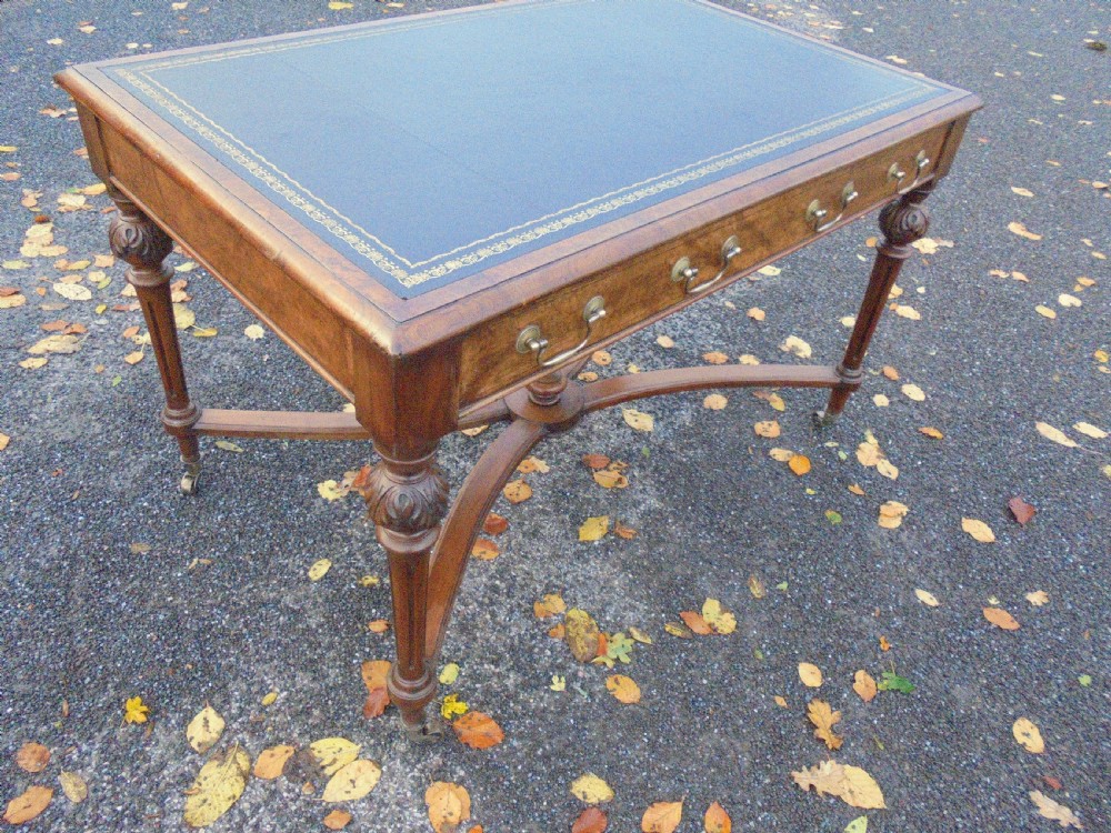 Maples of London centre room walnut writing desk View XIII