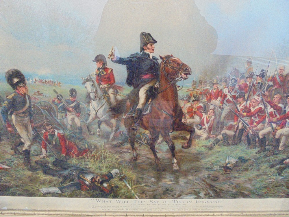 Victorian framed print Wellington at Waterloo View IV